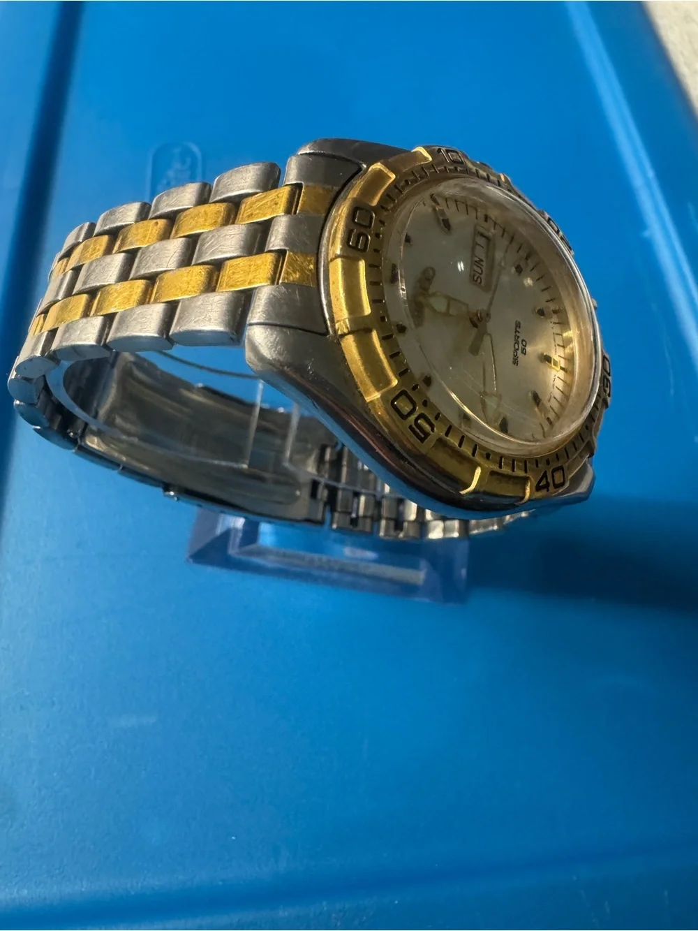 Seiko Two-Tone Gold and Silver Sports Watch